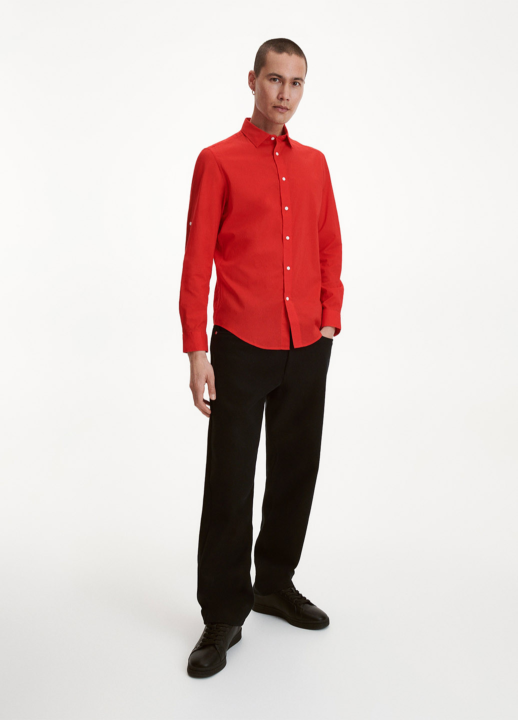 Красная кэжуал рубашка однотонная Reserved