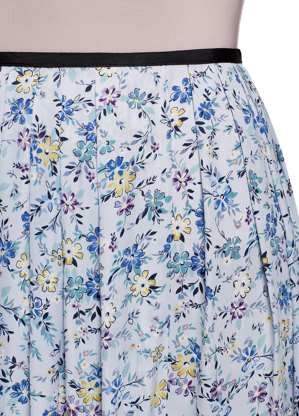 Синяя кэжуал цветочной расцветки юбка Oodji миди