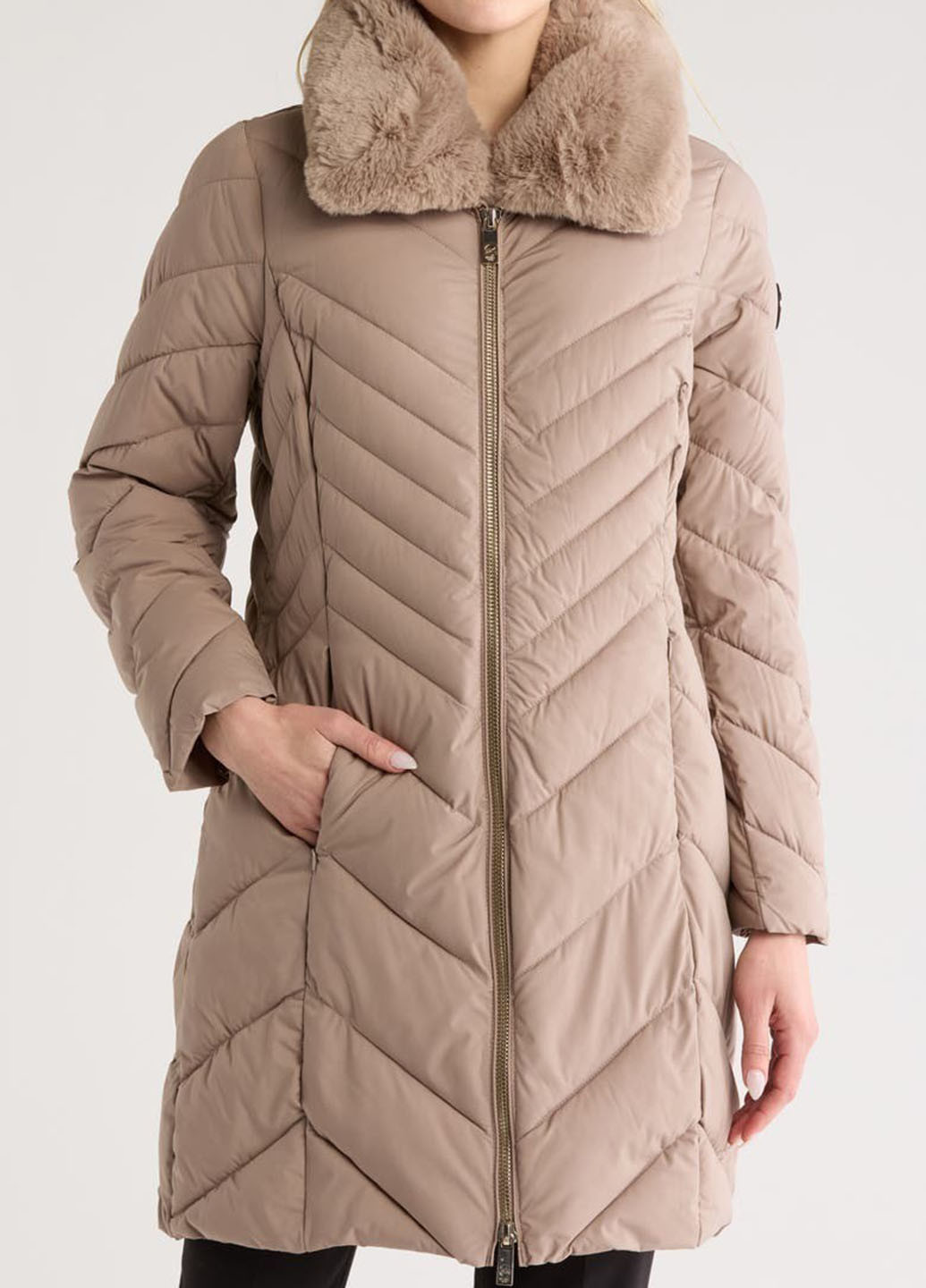 Бежевая демисезонная куртка куртка-пальто Michael Kors