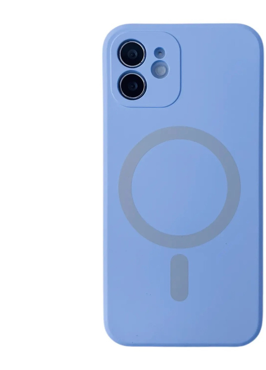 Силіконовий Чохол Silicone Case Закрита камера з MagSafe для iPhone 12 Голубий No Brand (255457061)