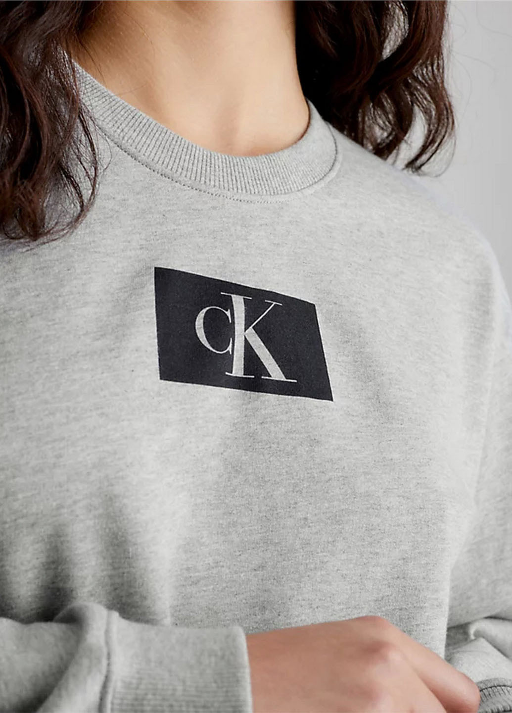 Серый свитшот Calvin Klein Underwear логотип без декора (329038455)