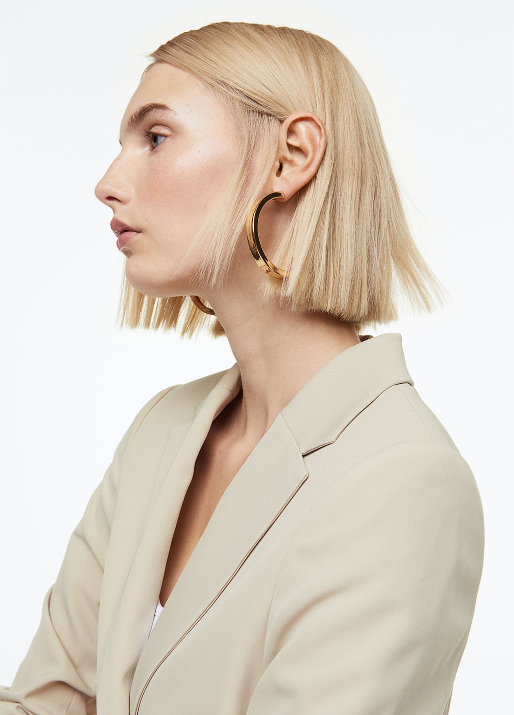 Бежевый женский жакет H&M однотонный - всесезон