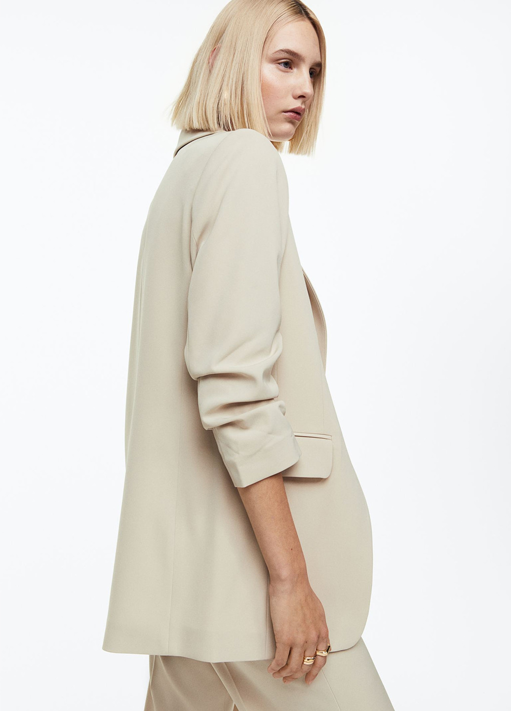 Бежевый женский жакет H&M однотонный - всесезон