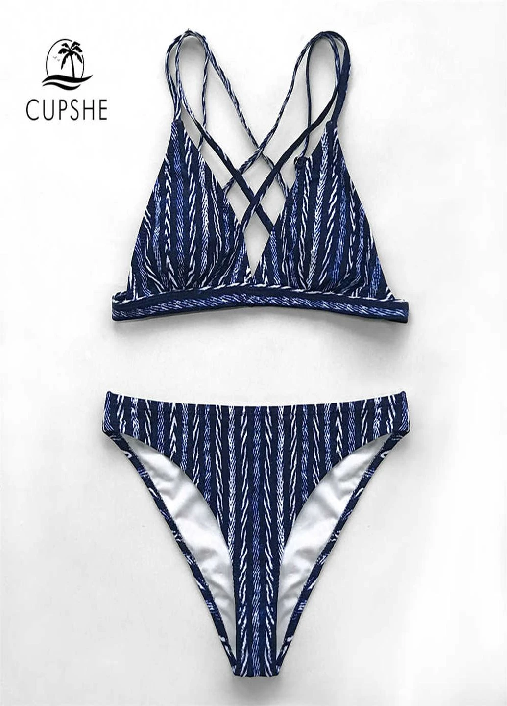 Синий летний купальник CUPSHE
