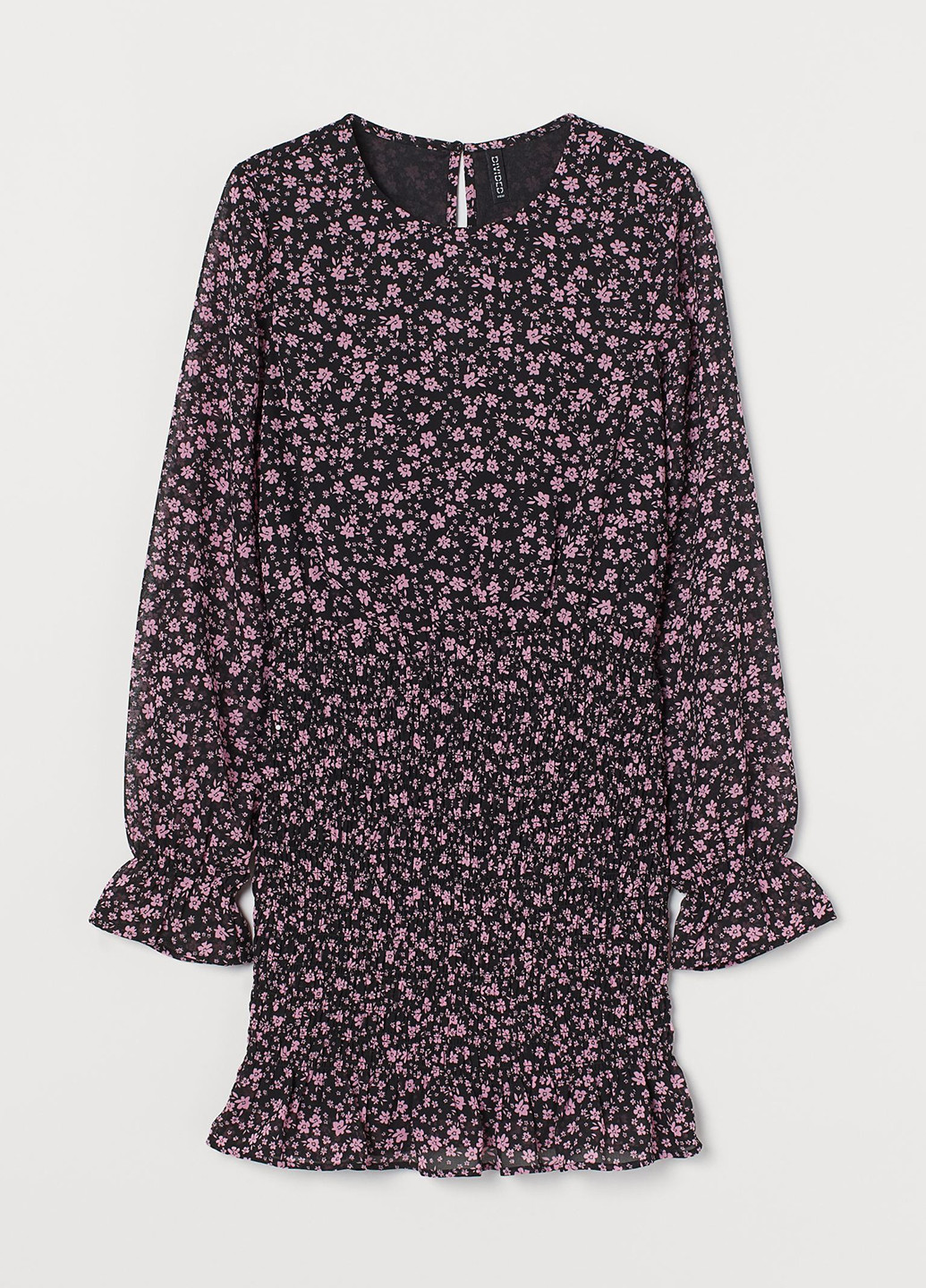 Чорна кежуал плаття футляр H&M з квітковим принтом