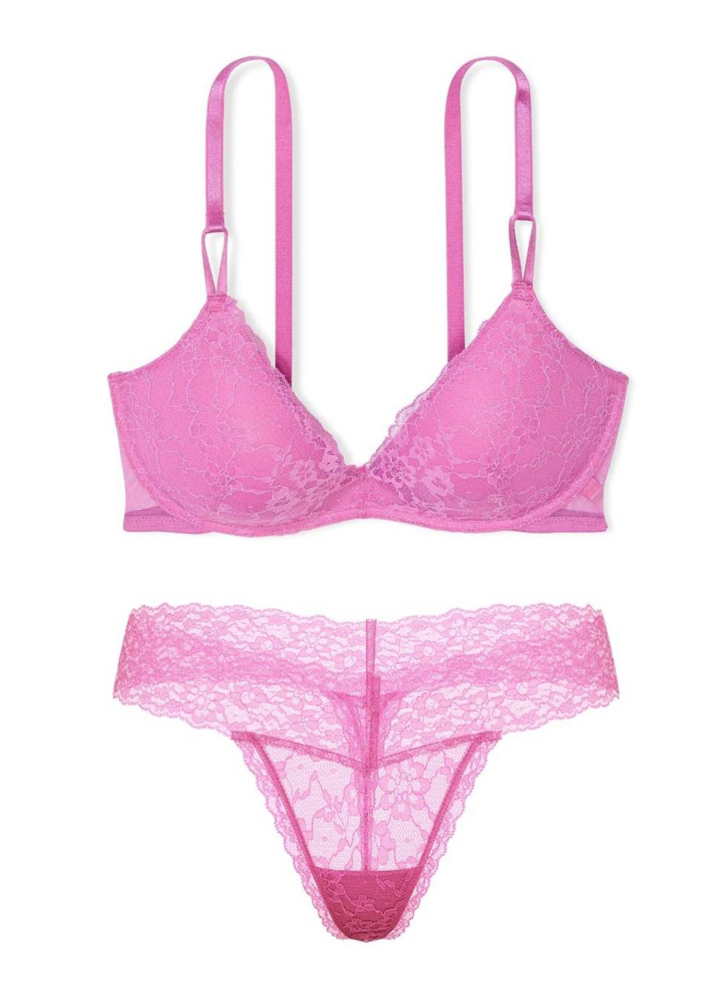 Розовый демисезонный комплект (бюстгальтер, трусики) Victoria's Secret