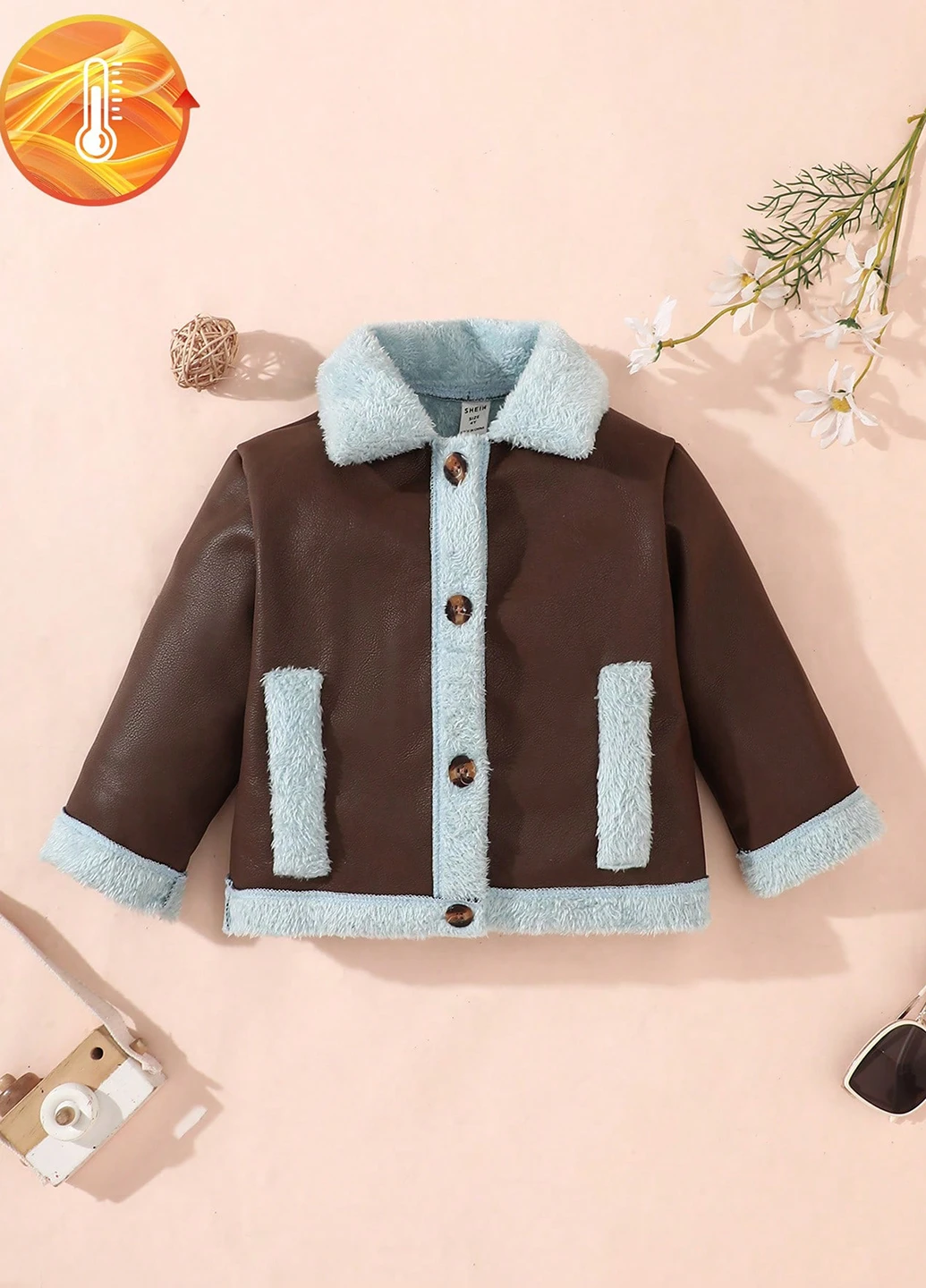 Коричнева зимня куртка SHEIN