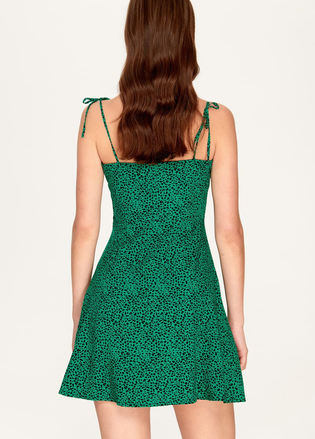 Зеленое кэжуал платье мини с цветочным принтом а-силуэт Papaya с цветочным принтом