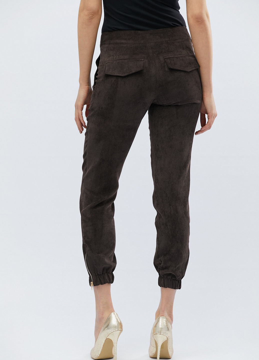 Темно-коричневые кэжуал демисезонные брюки Carica