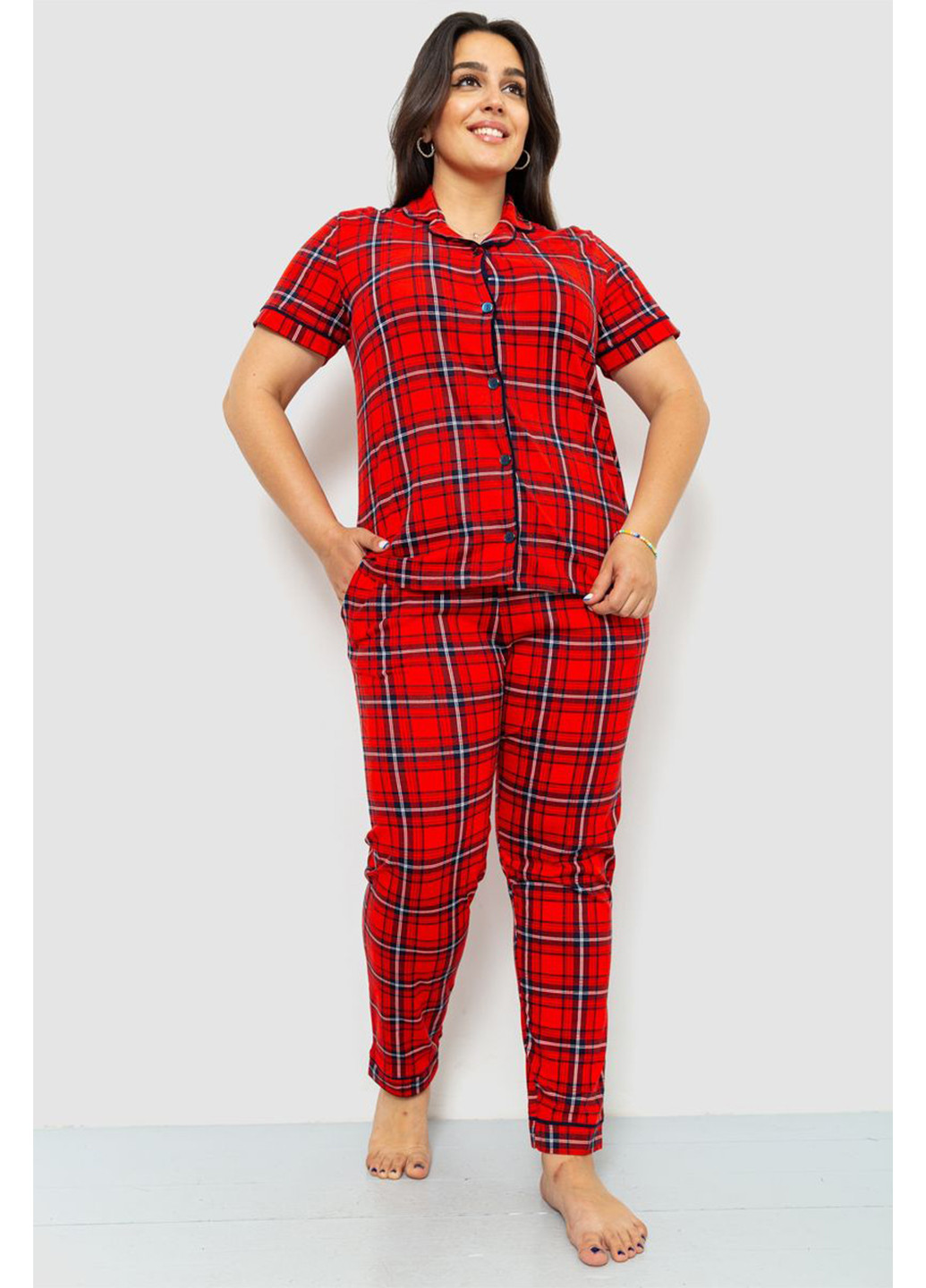 Червона всесезон піжама (сорочка, штани) рубашка + брюки Ager