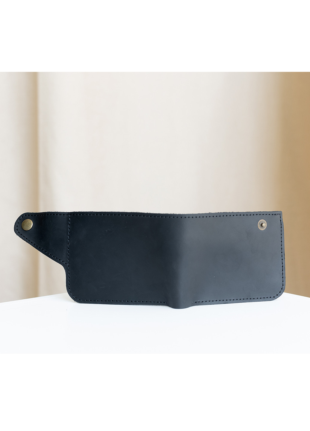Вместительный кошелек ручной работы черного цвета из натуральной винтажной кожи Boorbon (253582669)