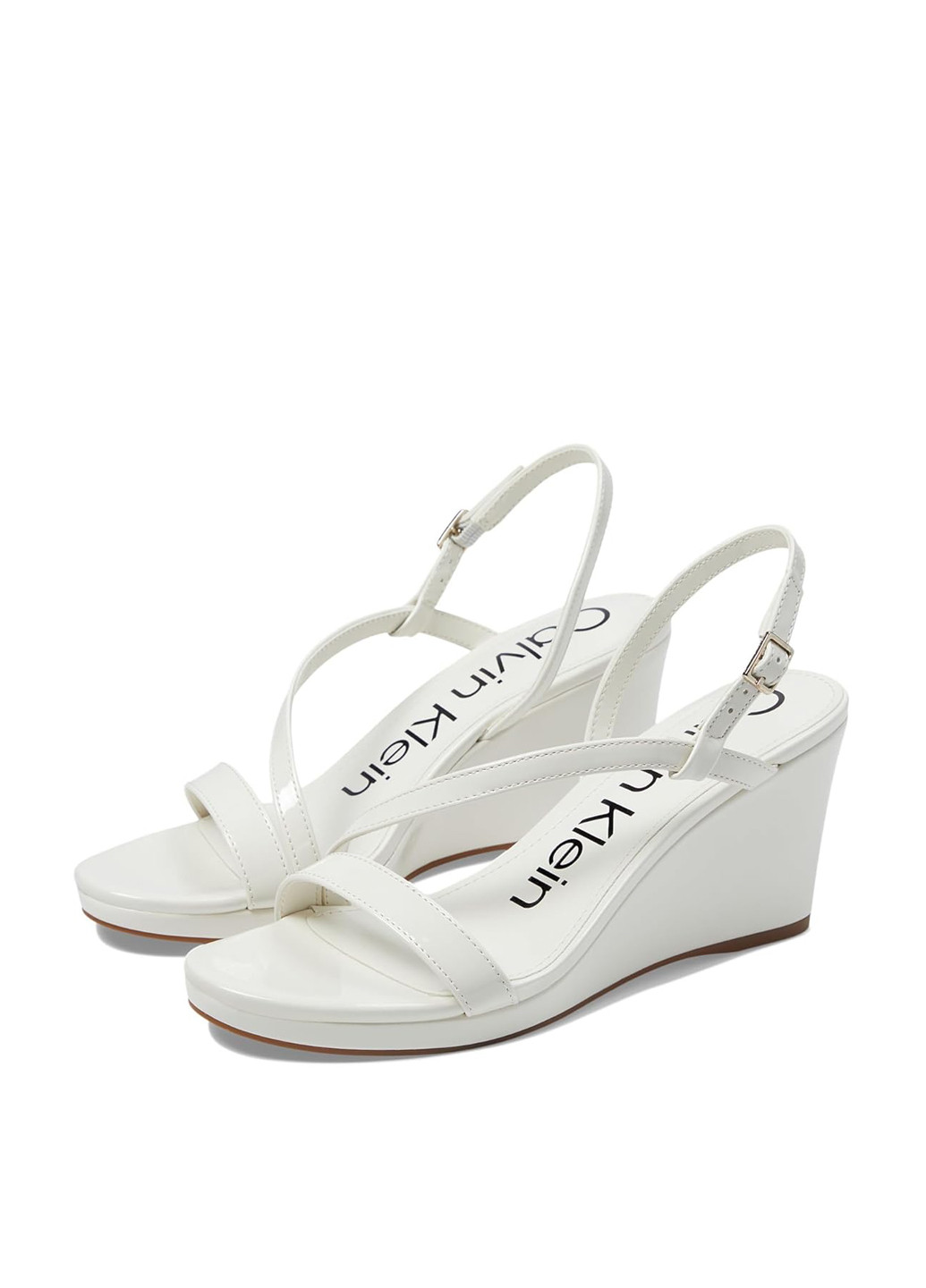 Молочные босоножки Calvin Klein с ремешком с белой подошвой