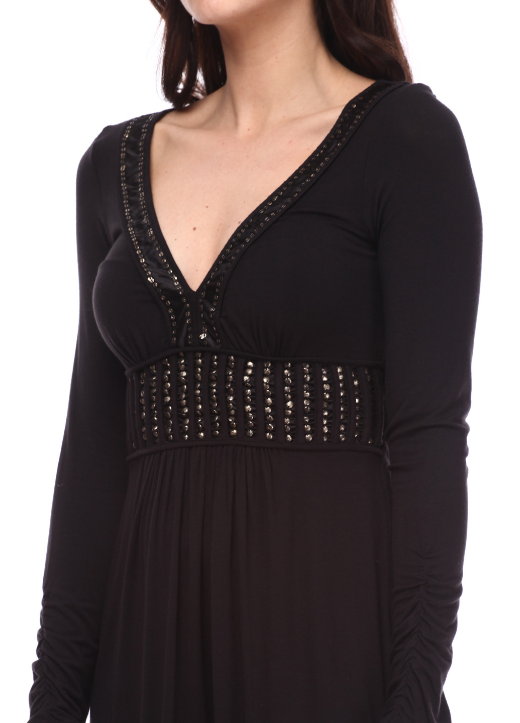 Черное кэжуал платье с длинным рукавом Fornarina однотонное