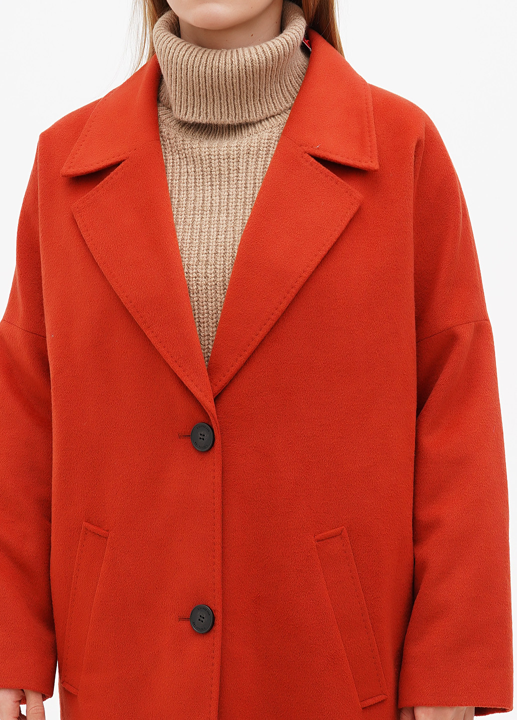 Красное демисезонное Пальто однобортное S.Oliver