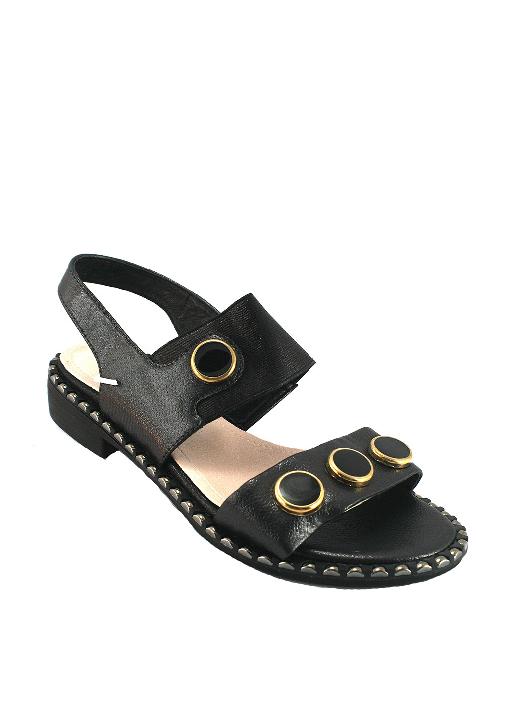 Черные босоножки No Brand без застежки с заклепками