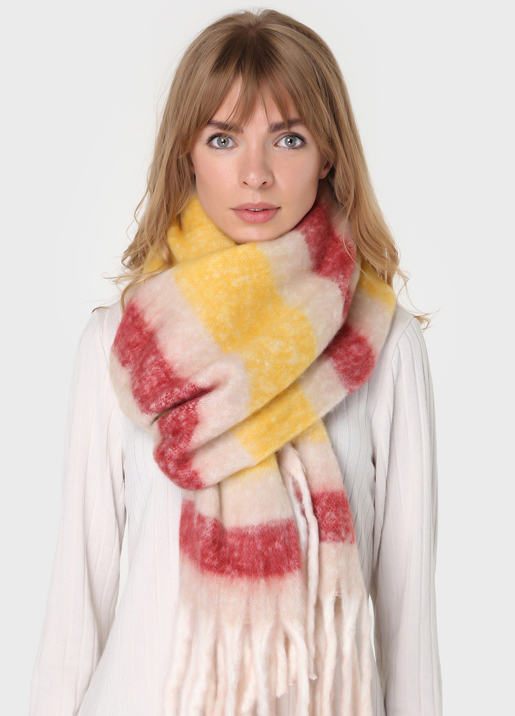 Теплый зимний шерстяной шарф с китицами (185*40см) 445008 Merlini (244580201)