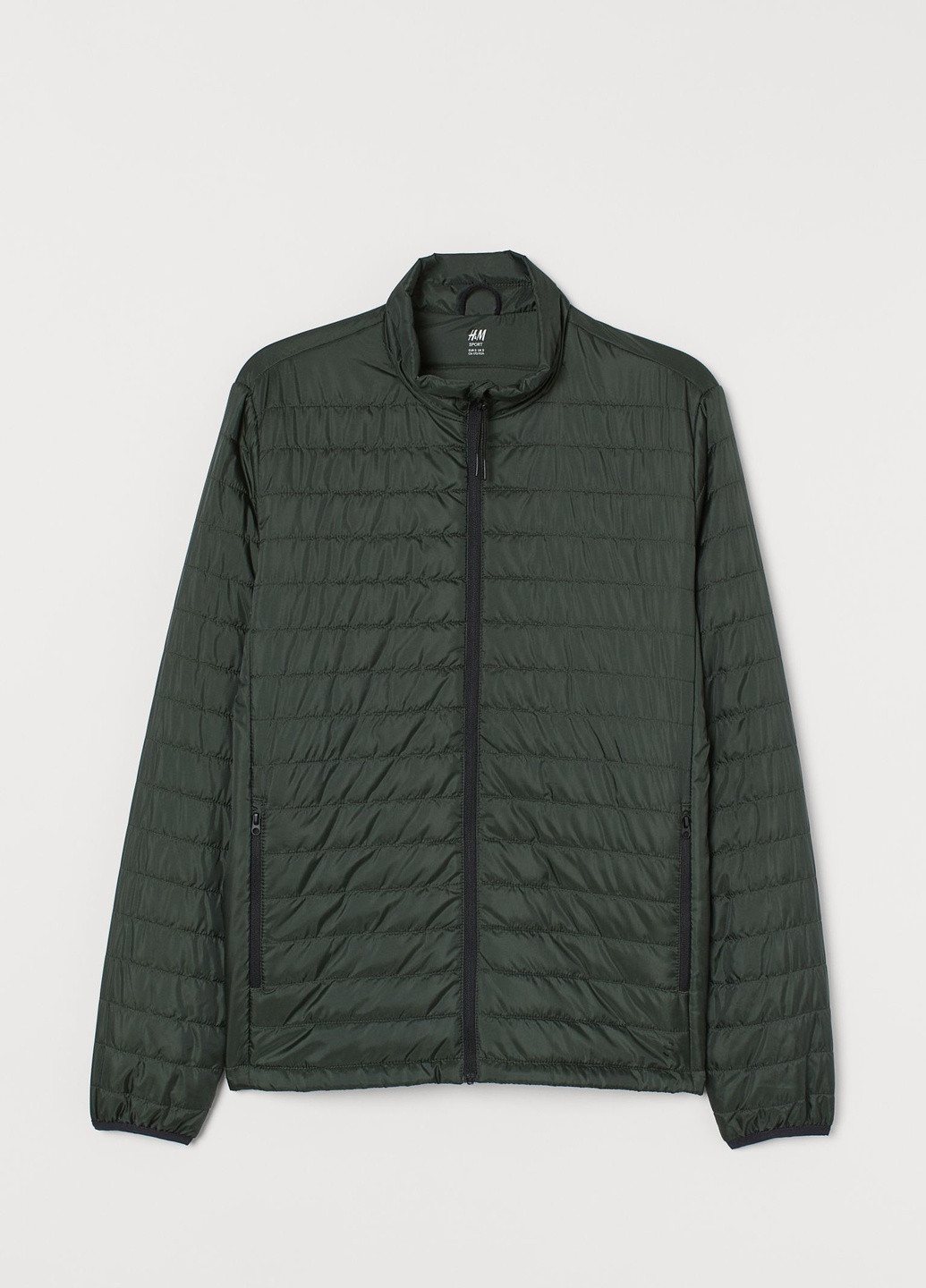 Темно-зеленая демисезонная спортивная куртка H&M