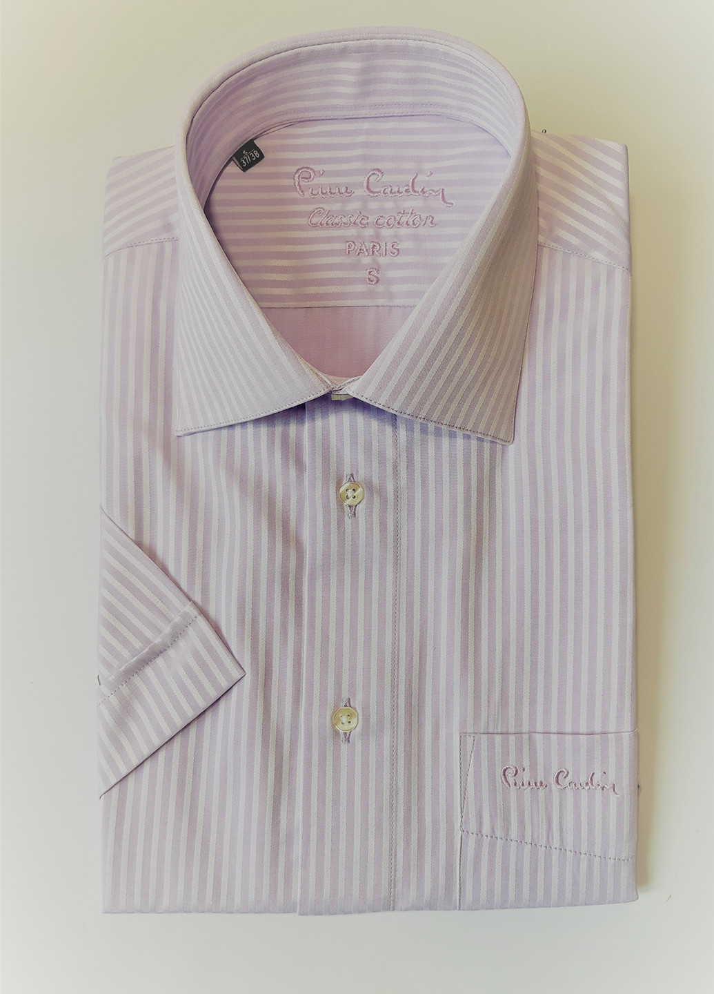 Бледно-лиловая кэжуал рубашка в полоску Pierre Cardin