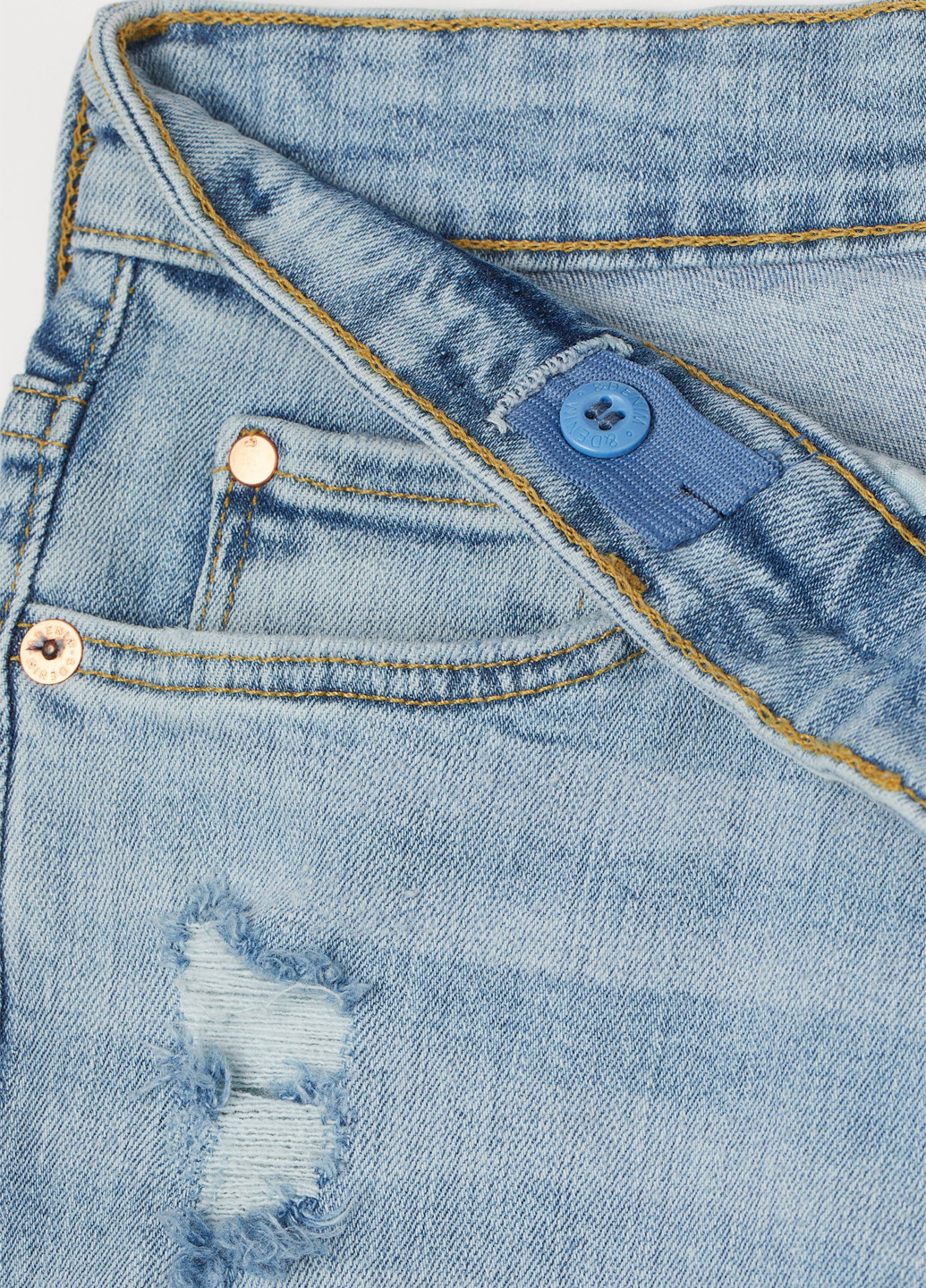 Светло-голубые летние скинни джинсы H&M