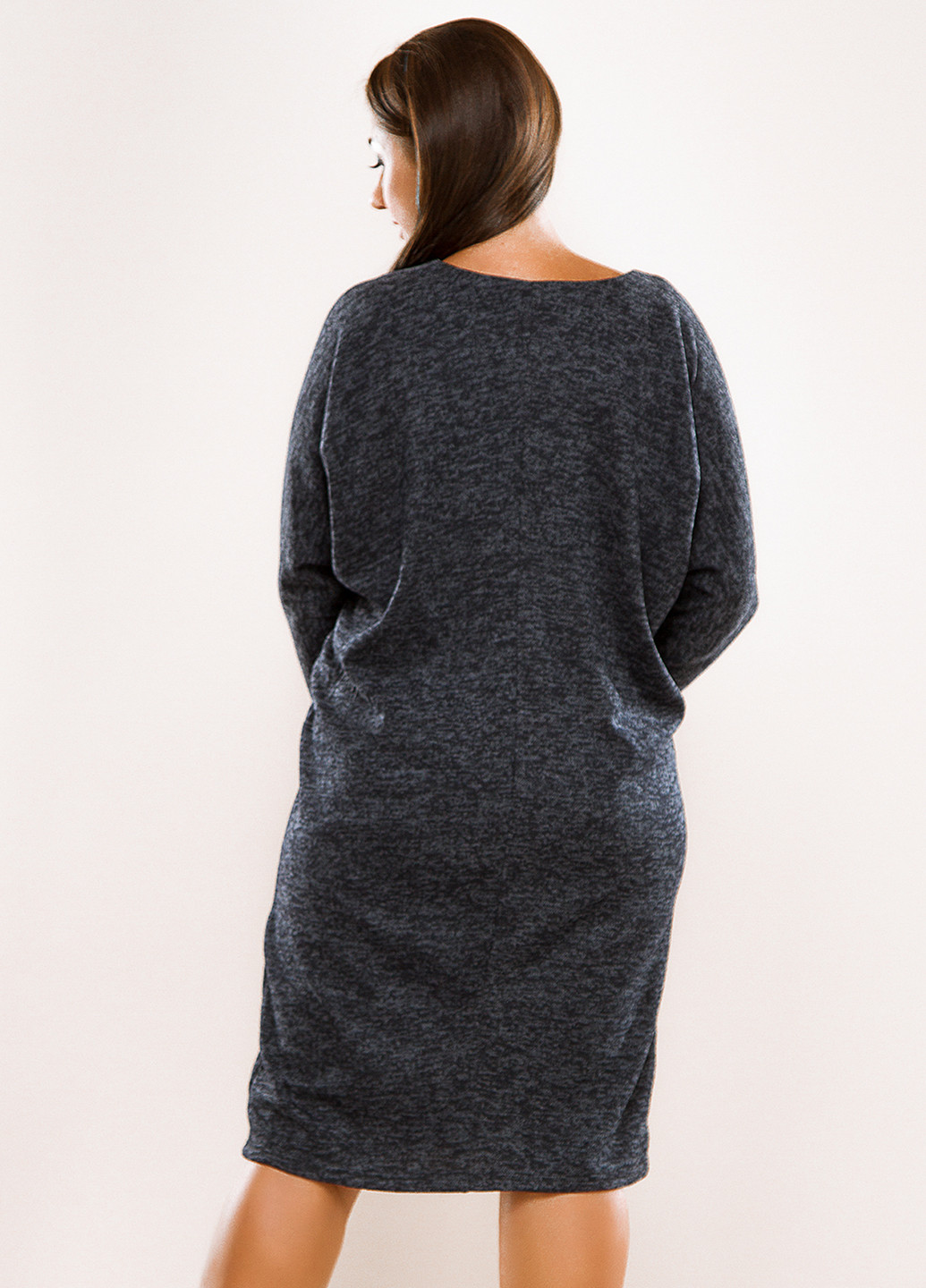 Темно-синя кежуал сукня коротка Lady Style меланжева