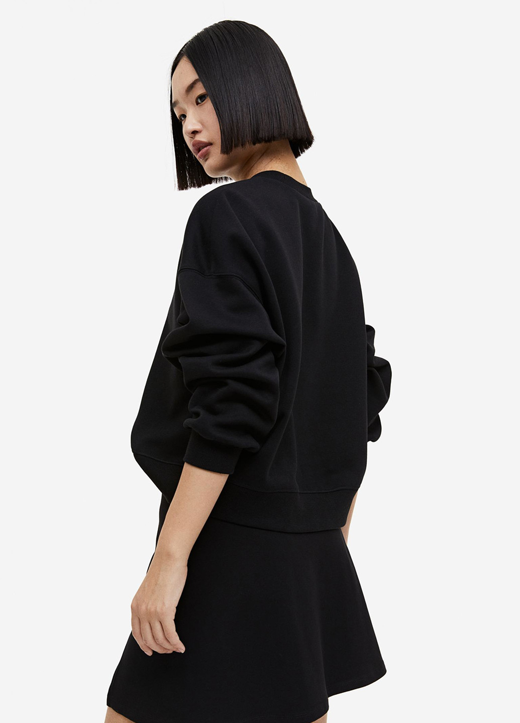 Чорний толстовка вільного крою H&M однотонний без декору (266152155)