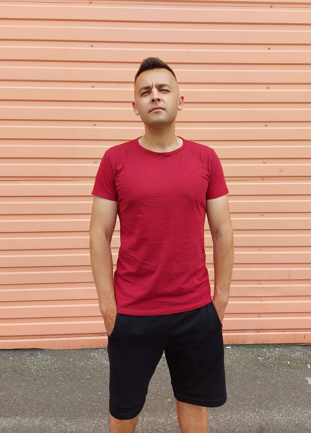 Бордова футболка меланж ZM