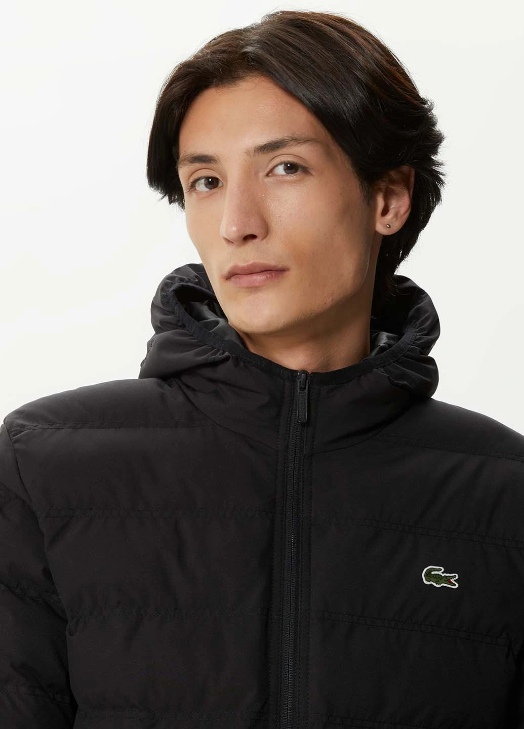 Чорна демісезонна куртка Lacoste