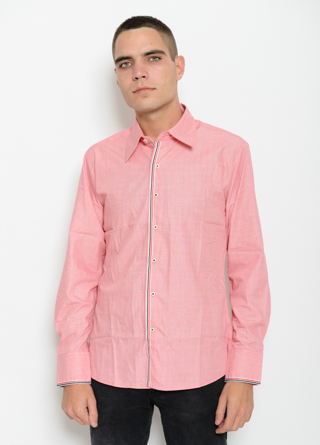 Розовая кэжуал рубашка однотонная Issa с длинным рукавом