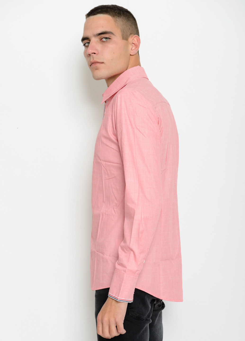 Розовая кэжуал рубашка однотонная Issa с длинным рукавом