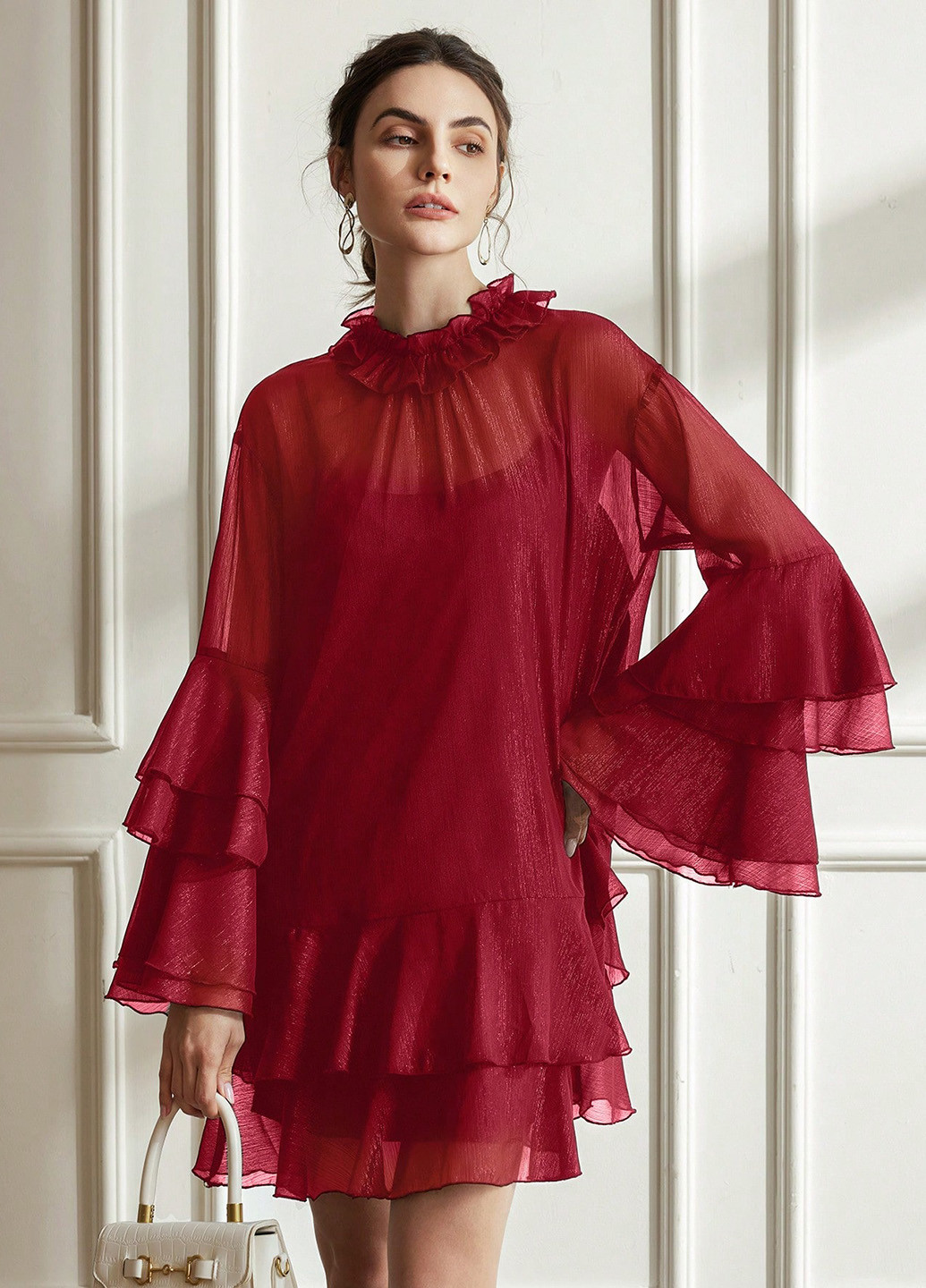 Червона кежуал сукня SHEIN однотонна