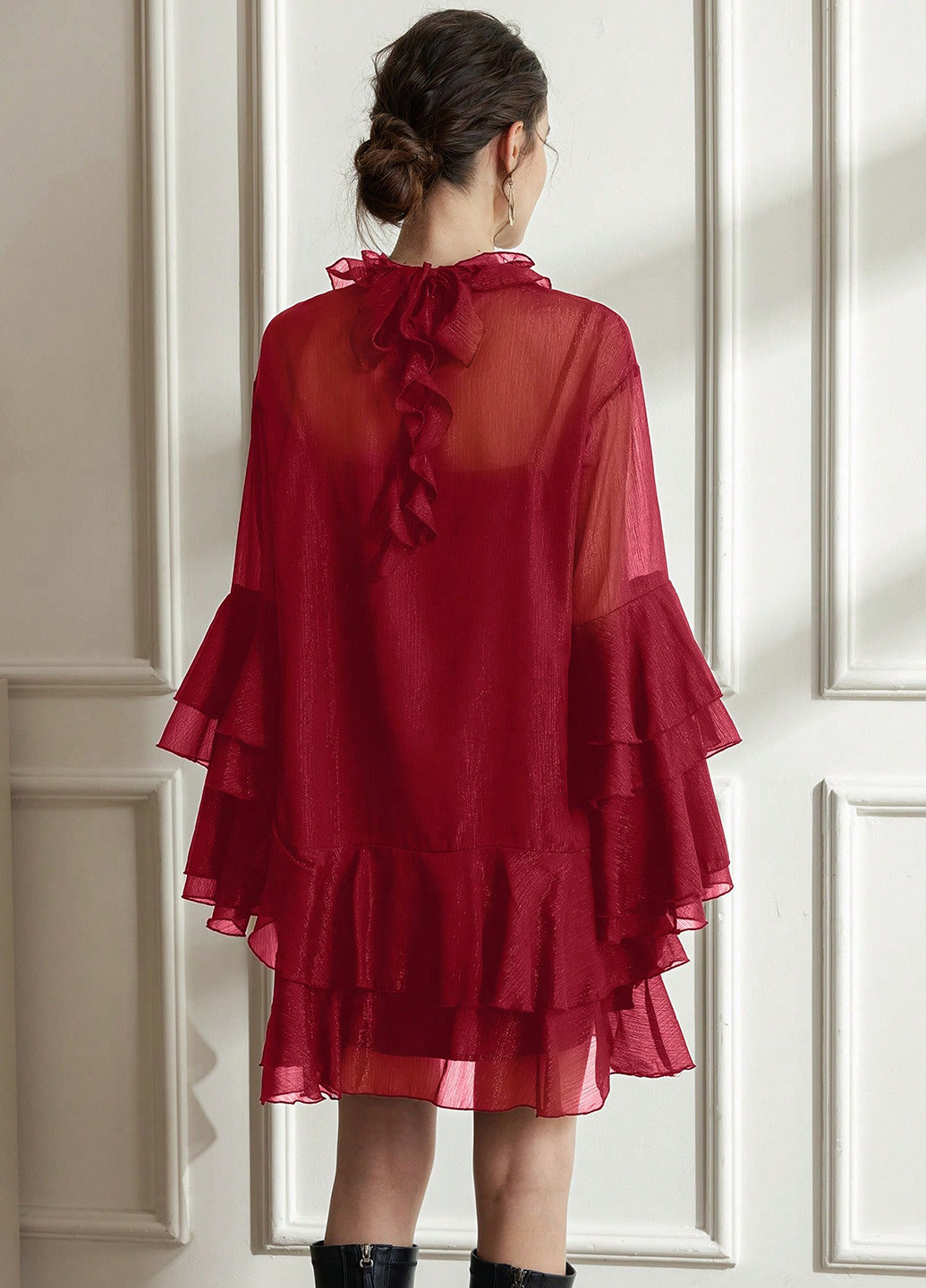 Червона кежуал сукня SHEIN однотонна