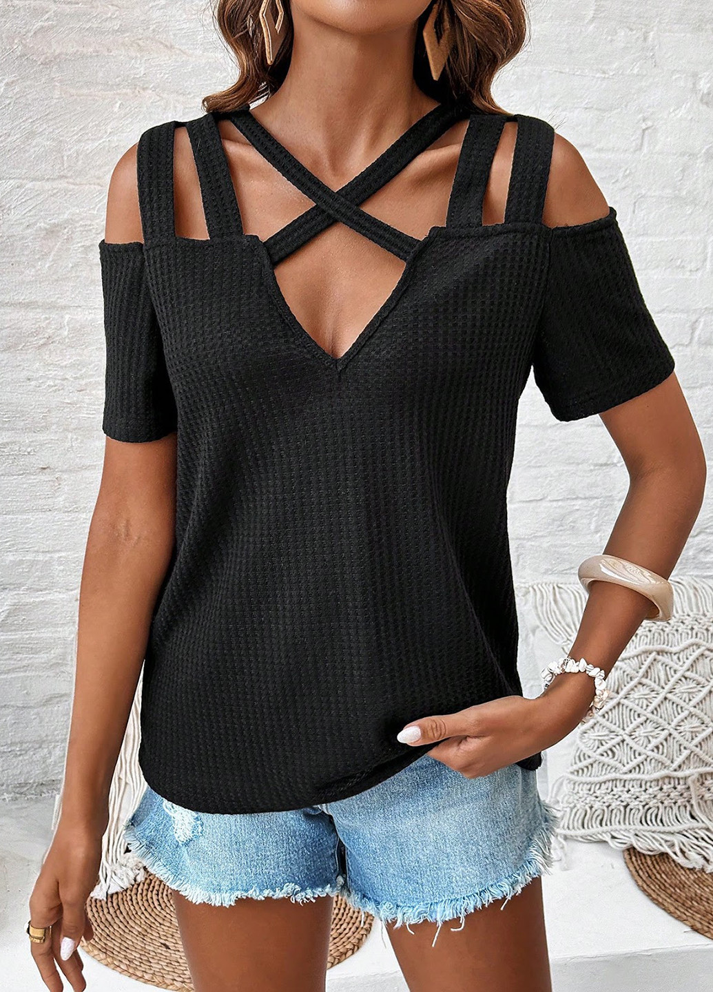 Чёрная блуза SHEIN