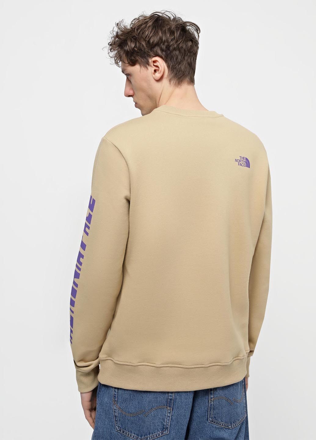 Бежевий світшот The North Face напис без декору (330361450)