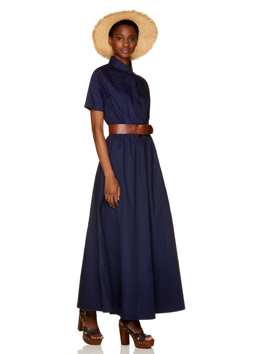 Темно-синее кэжуал платье макси United Colors of Benetton однотонное