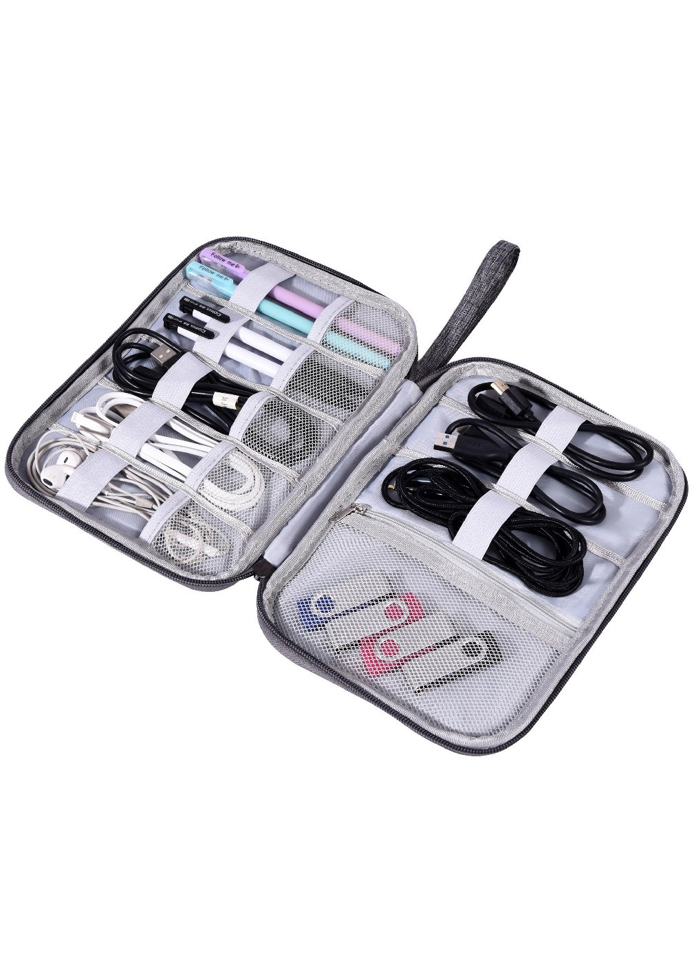 Дорожній органайзер сумка для зберігання кабелів проводів зарядок 23х16.5х3 см (473765-Prob) Бузковий Unbranded (256464683)