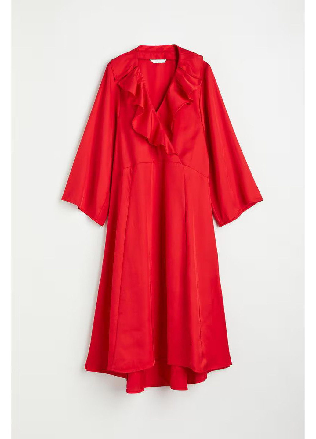 Красное кэжуал платье клеш H&M однотонное