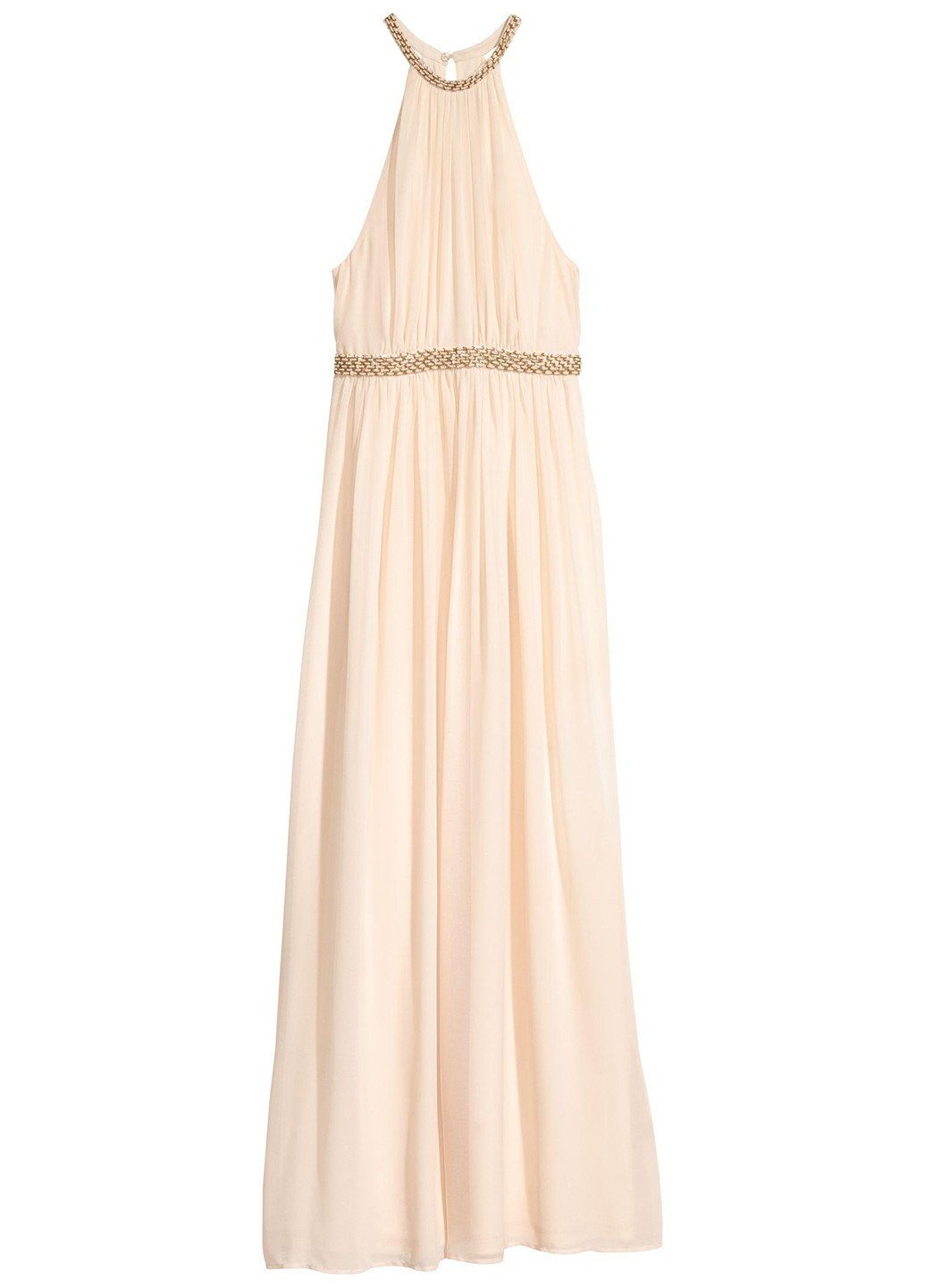 Світло-бежева вечірня плаття в стилі армпір H&M однотонна