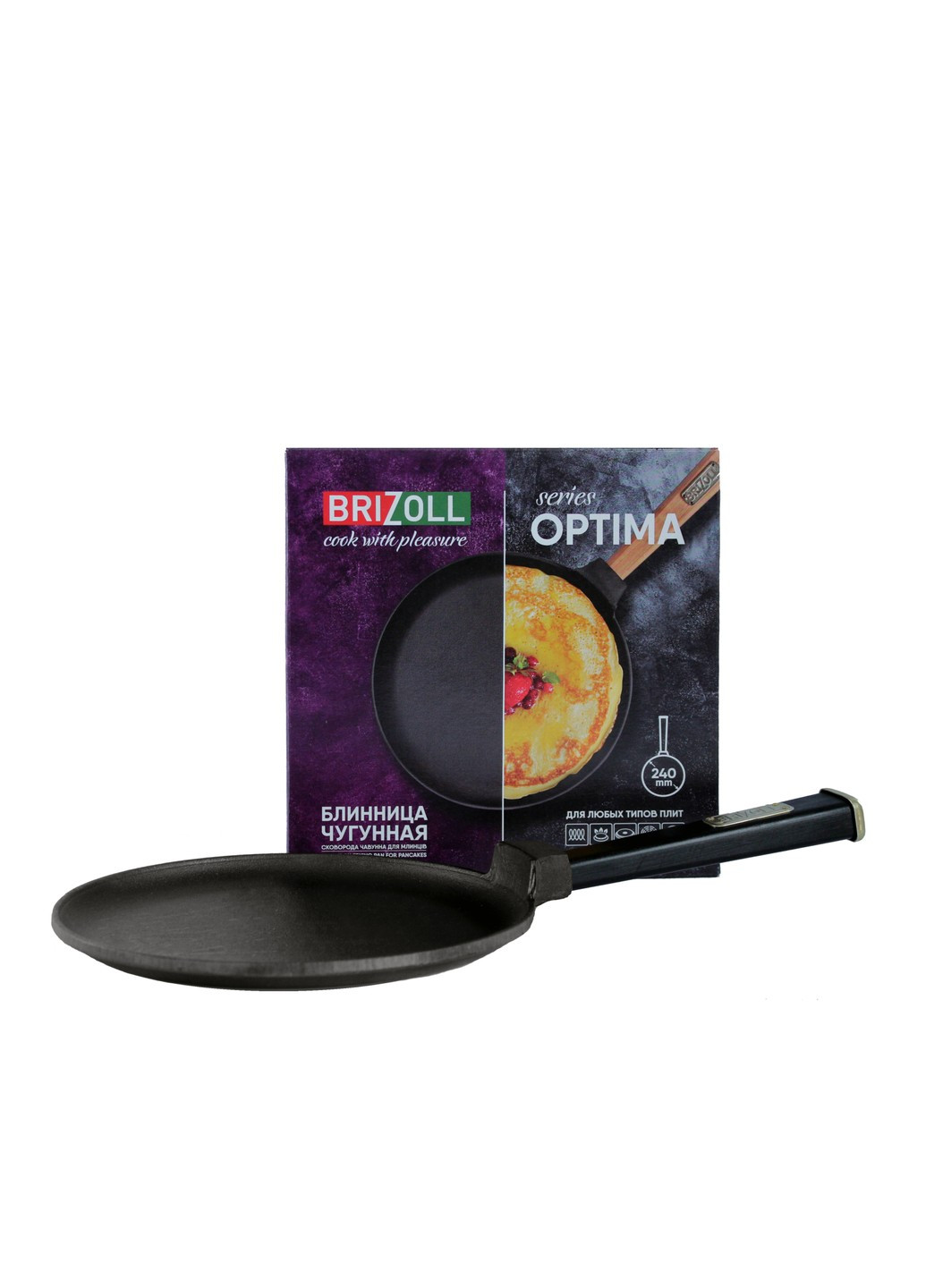 Блинница чугунная Optima-Black 240 х 15 мм Brizoll (255190756)