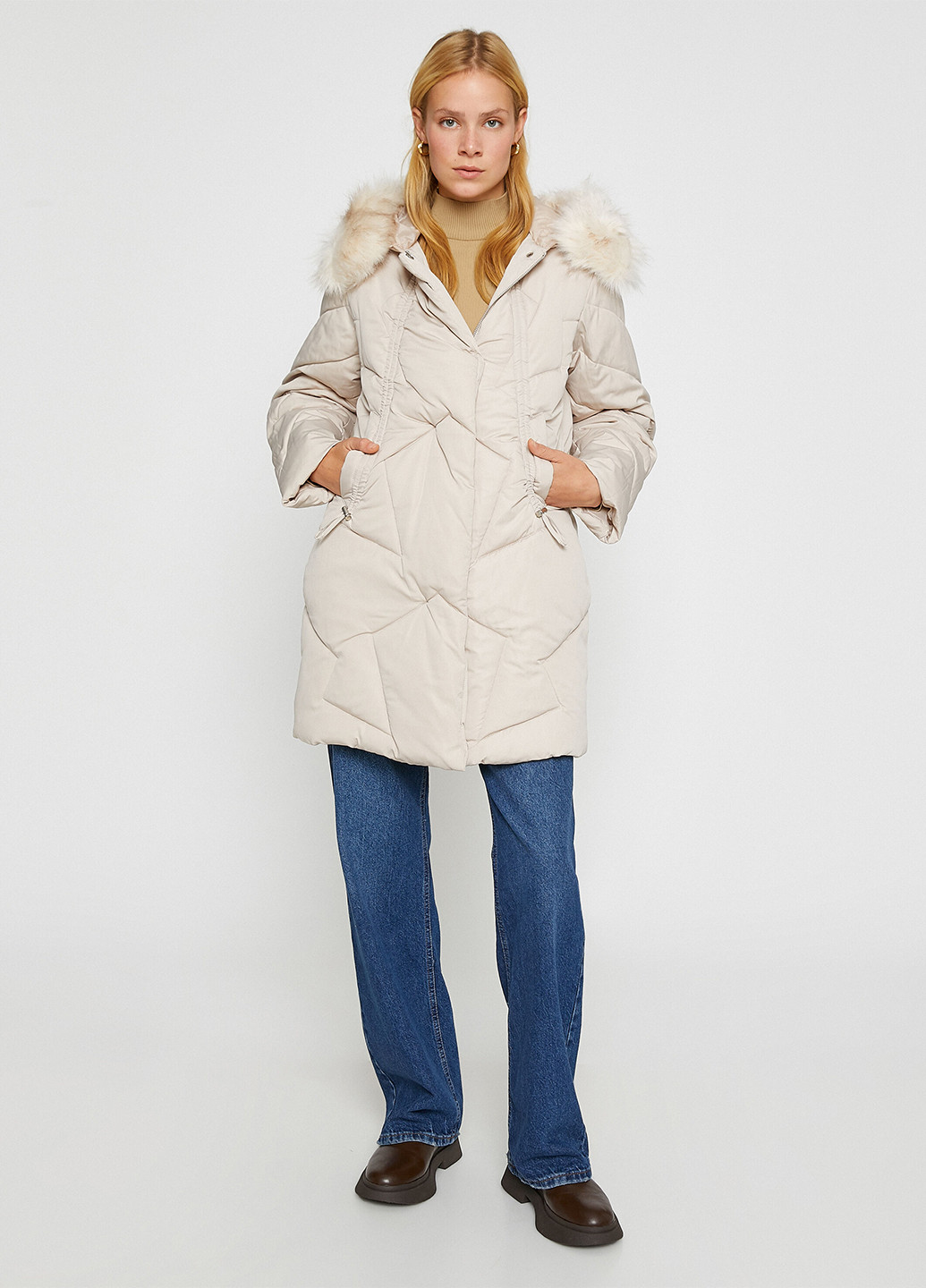 Светло-бежевая демисезонная куртка KOTON