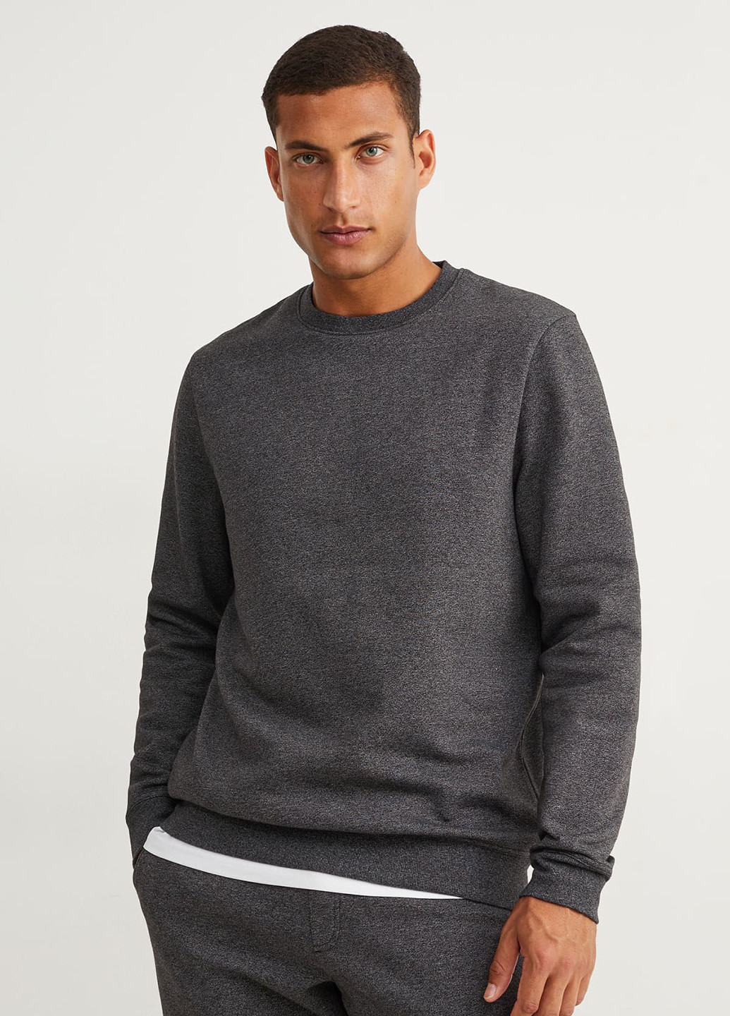 Сірий світшот C&A меланж без декору (302787027)