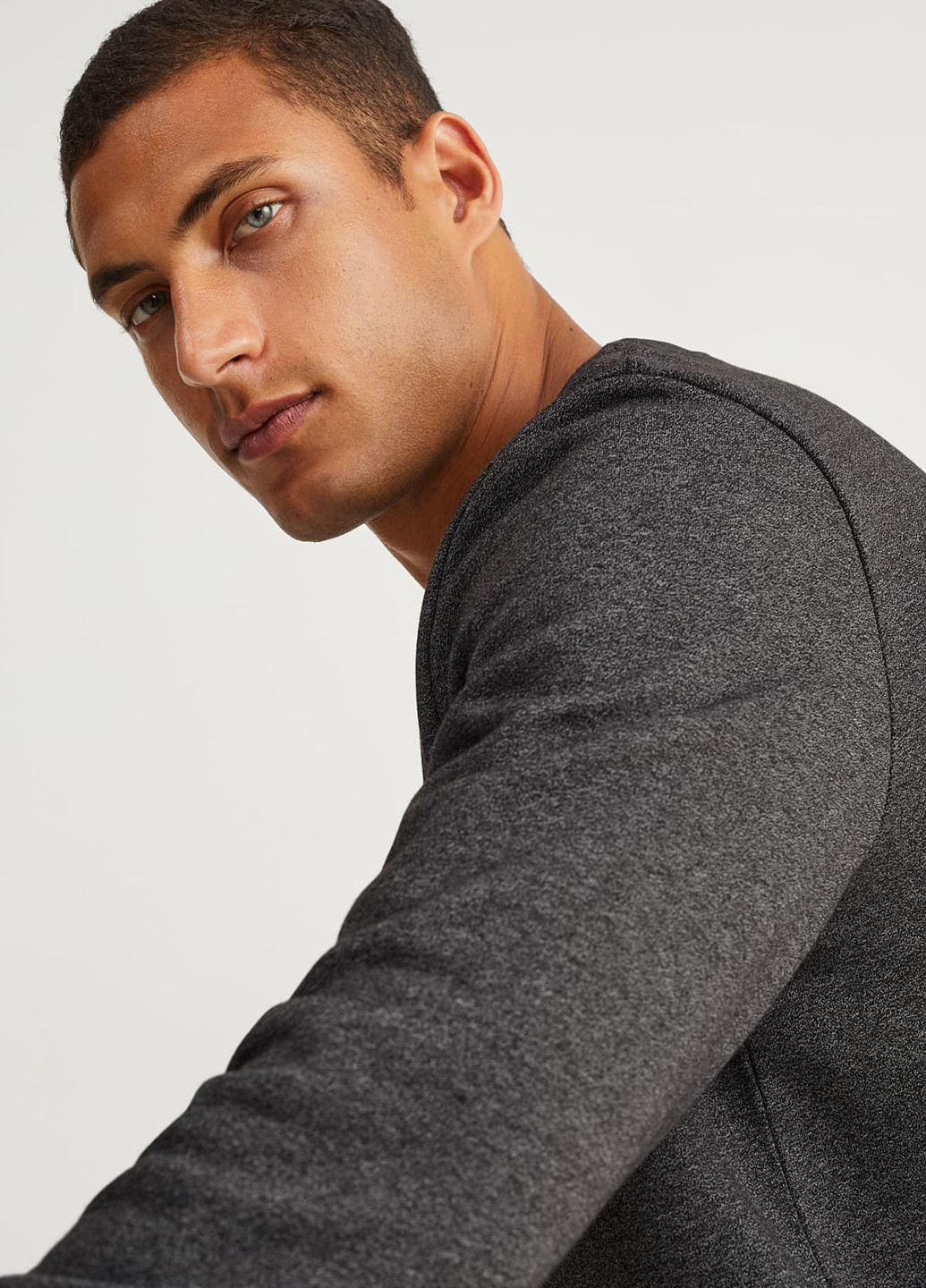 Сірий світшот C&A меланж без декору (302787027)