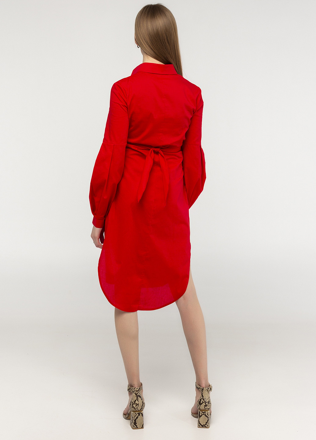 Червона кежуал сукня сорочка Viravi Wear однотонна