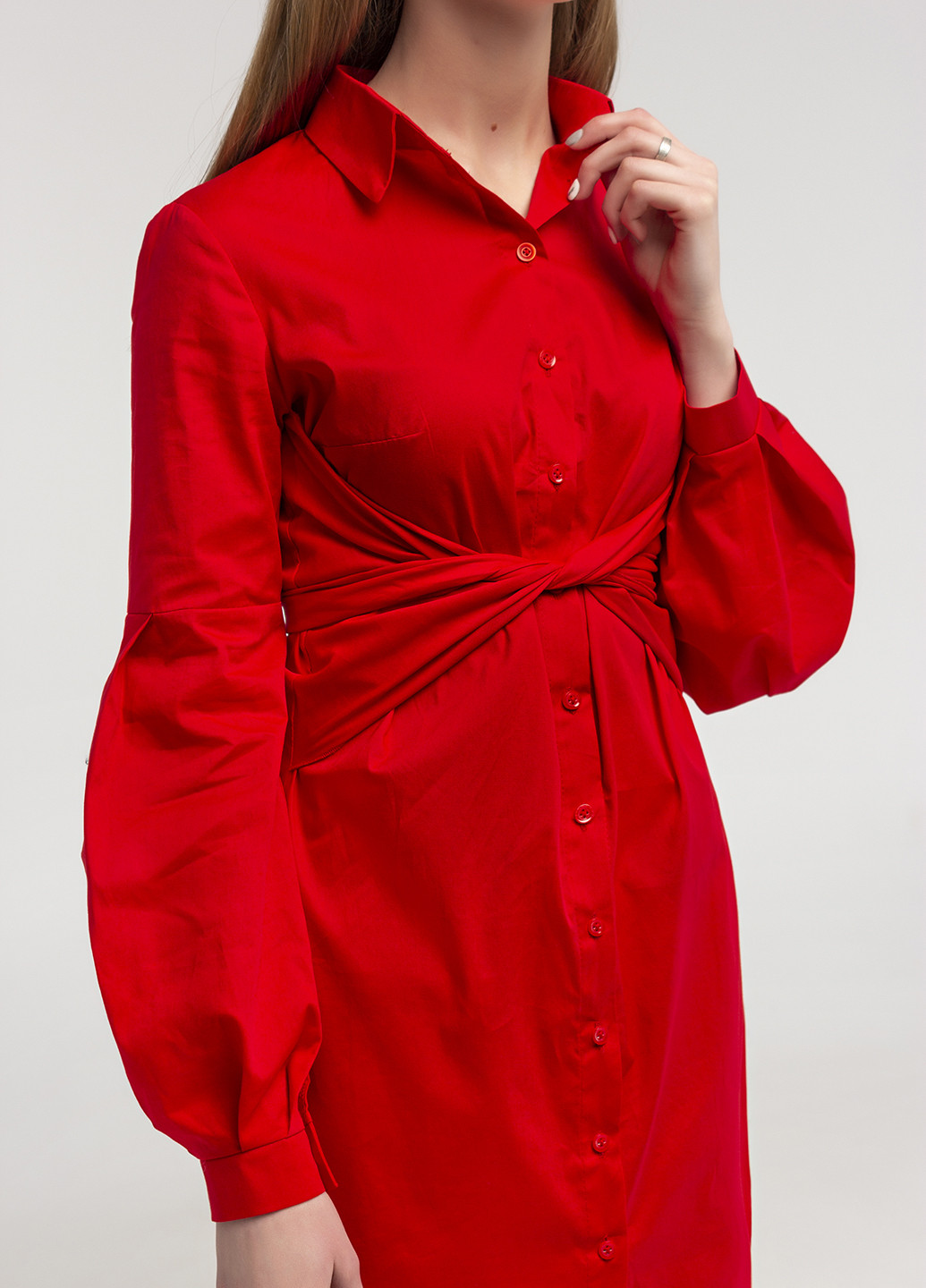Червона кежуал сукня сорочка Viravi Wear однотонна