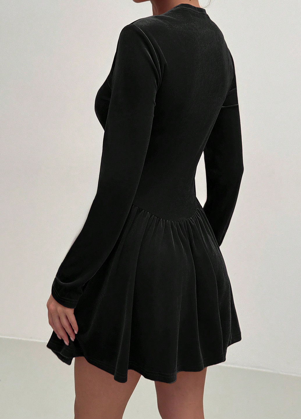 Черное праздничный, коктейльное, вечернее, кэжуал платье клеш, а-силуэт, с корсетом SHEIN однотонное