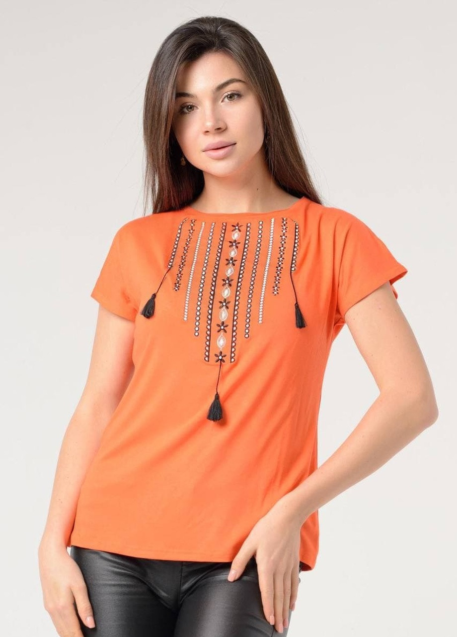 Женская вышитая футболка Ожерелье Melanika (252854274)