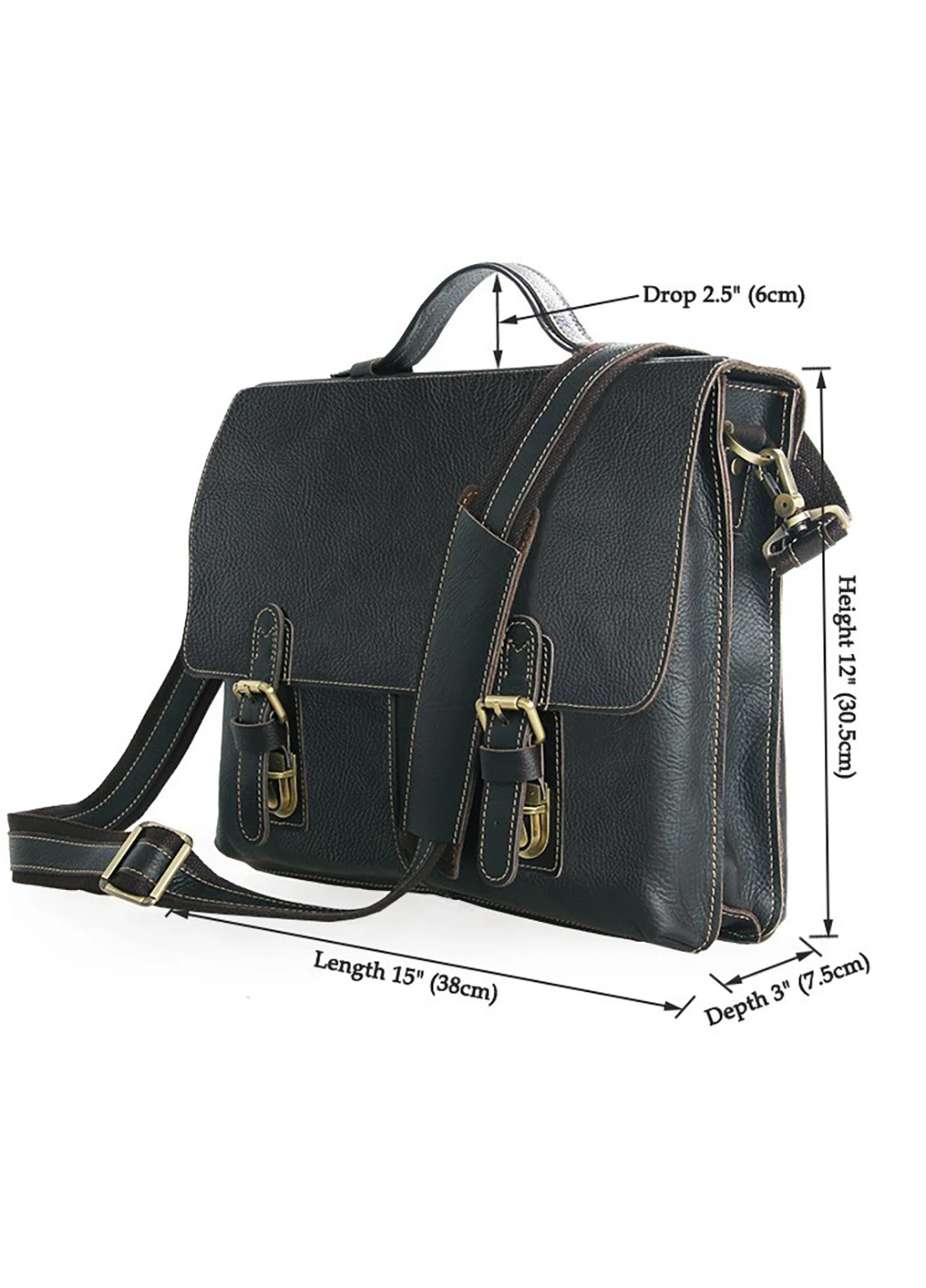 Мужской кожаный портфель 38х30,5х7,5 см Vintage (252127017)