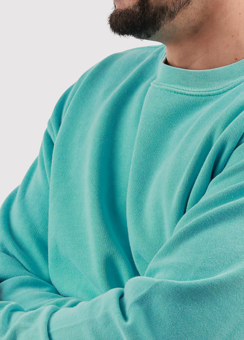 Світло-блакитний світшот Blue 84 однотонний без декору (361422179)