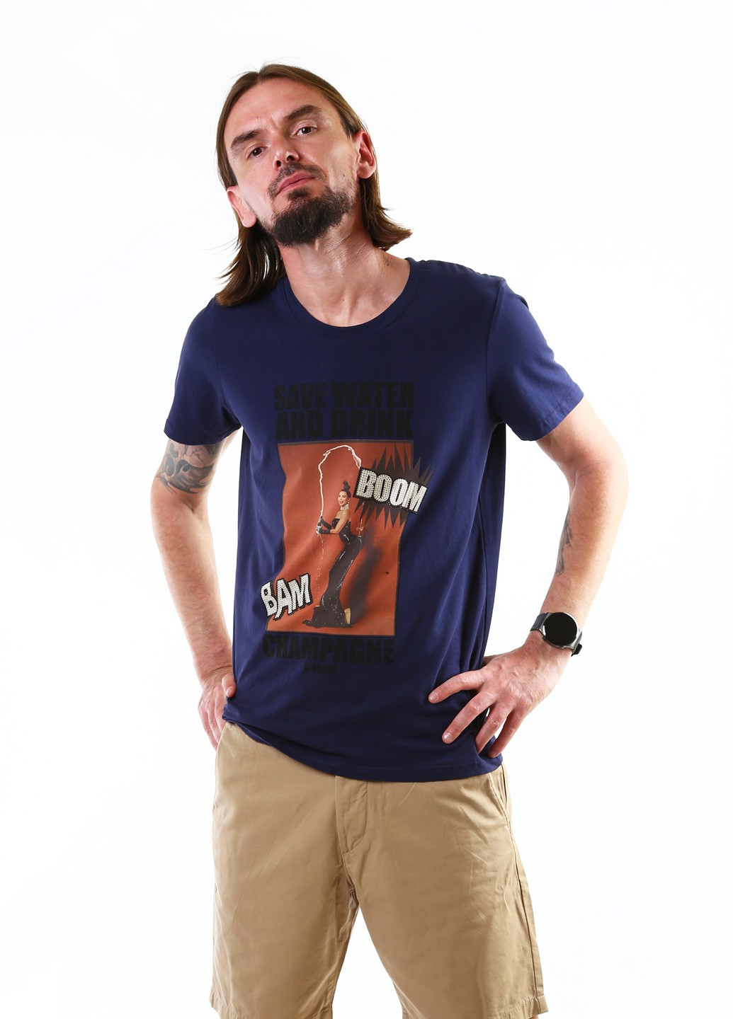 Темно-синя футболка G-brand