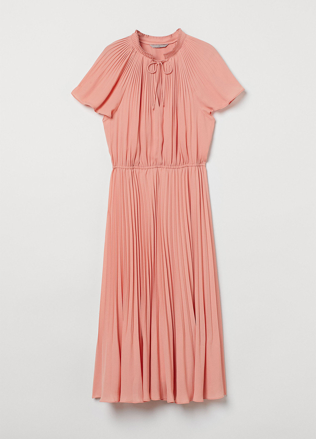 Рожева кежуал сукня плісована H&M однотонна