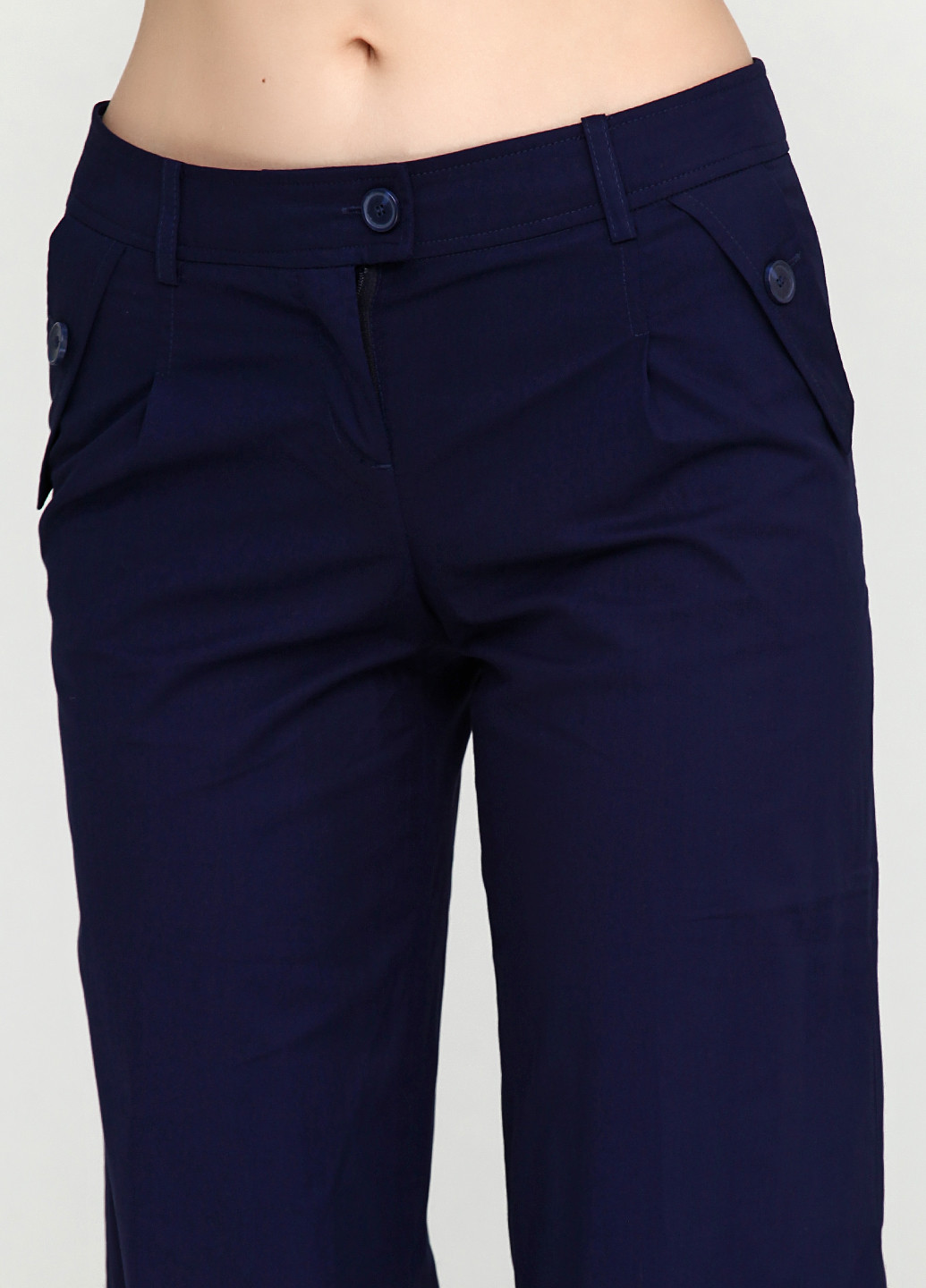 Темно-синие классические демисезонные прямые брюки Savage